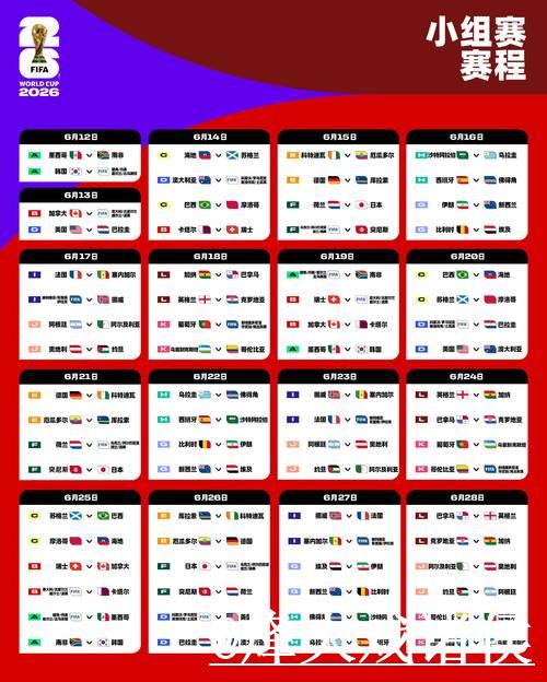 2026世界杯赛程公布具体时间揭晓